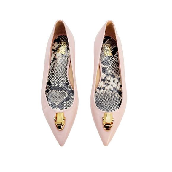 Cavalli Class Women's Logo Pointy Toe Leather Ballet Flats Nude/PInk SZ6 - Picture 1 of 6